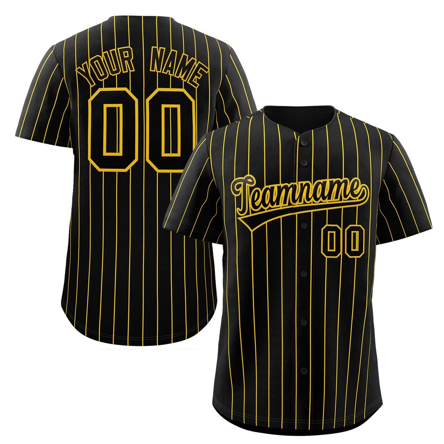 Custom Pinstripe Baseball Jersey Button Down Shirt Personalized for Adults/Youth image 5