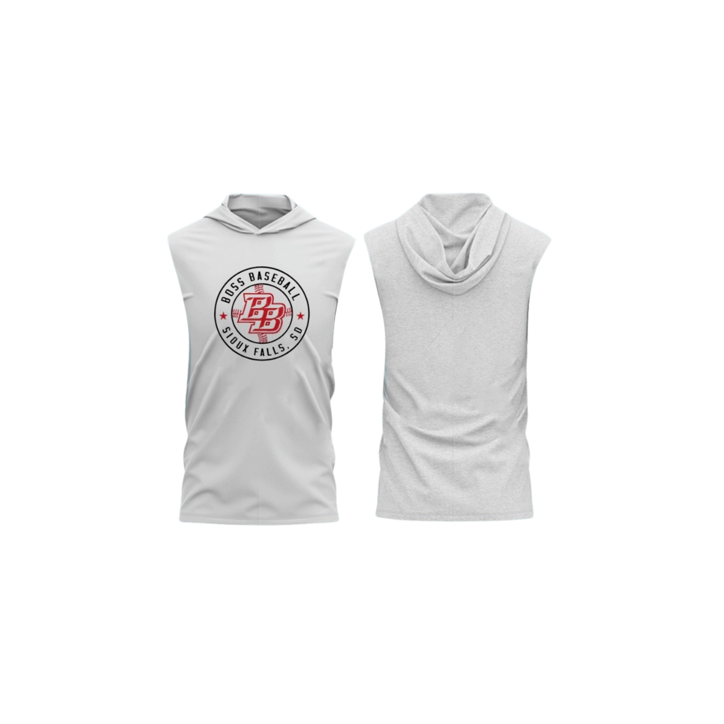 White Sleeveless Hoodie