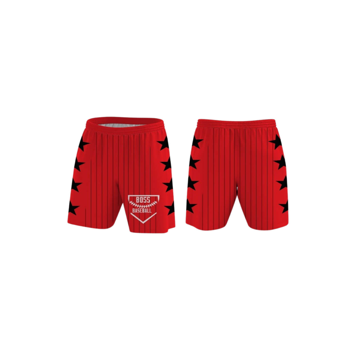 Red Pinstripes Shorts