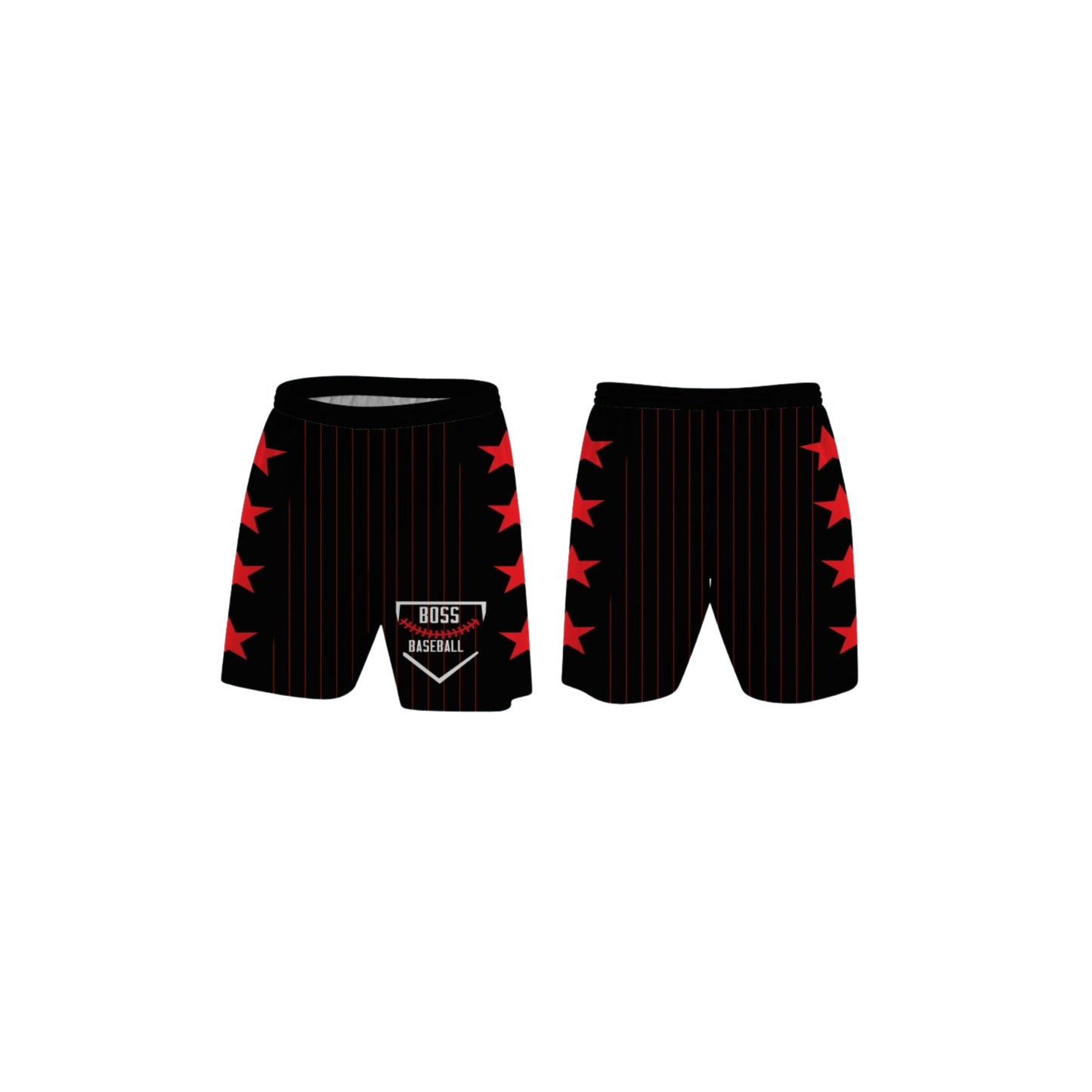 Black Pinstripes Shorts