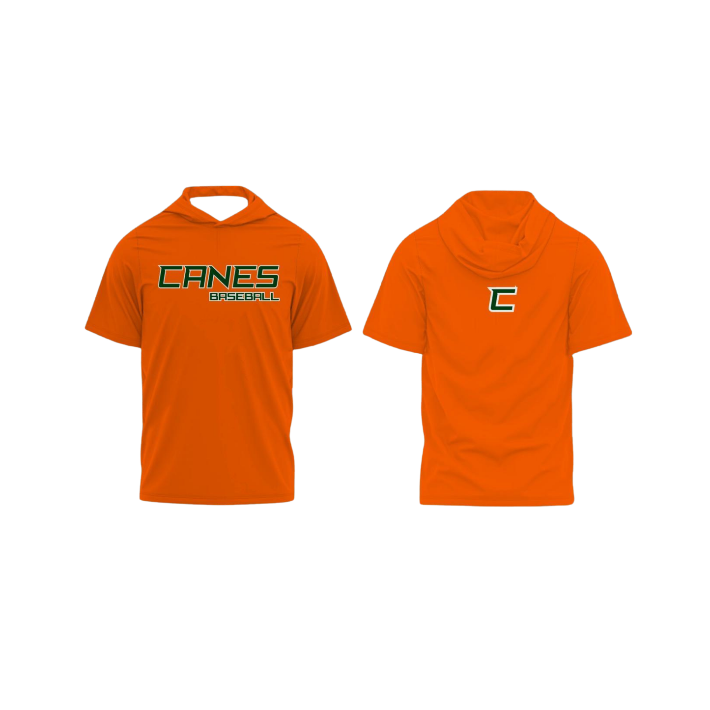 Short Sleeve Hooded Shirt - ORANGE - WARM WEATHER