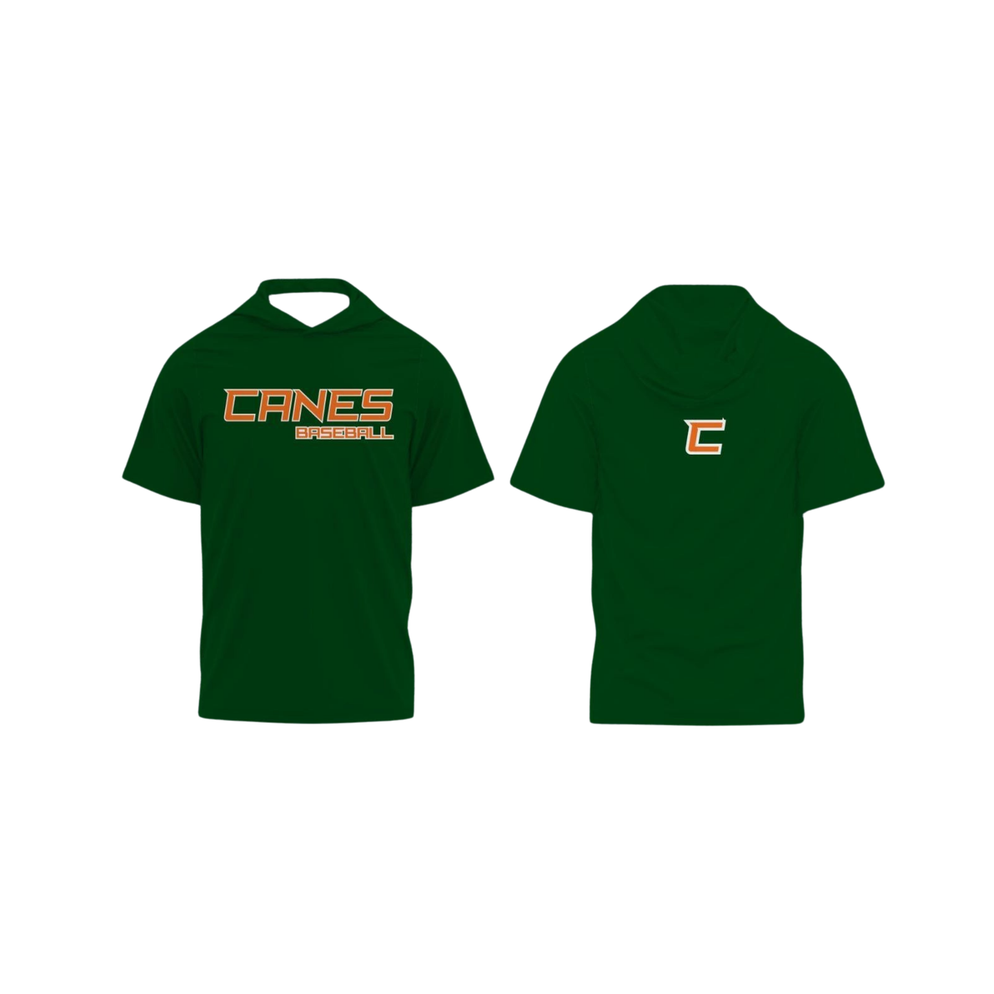 Short Sleeve Hooded Shirt - GREEN - WARM WEATHER