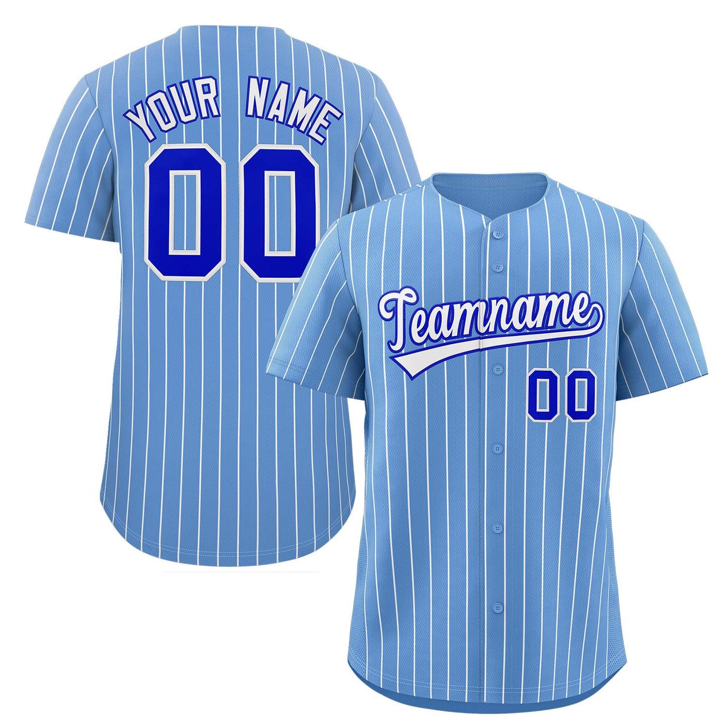 Custom Pinstripe Baseball Jersey Button Down Shirt Personalized for Adults/Youth image 6