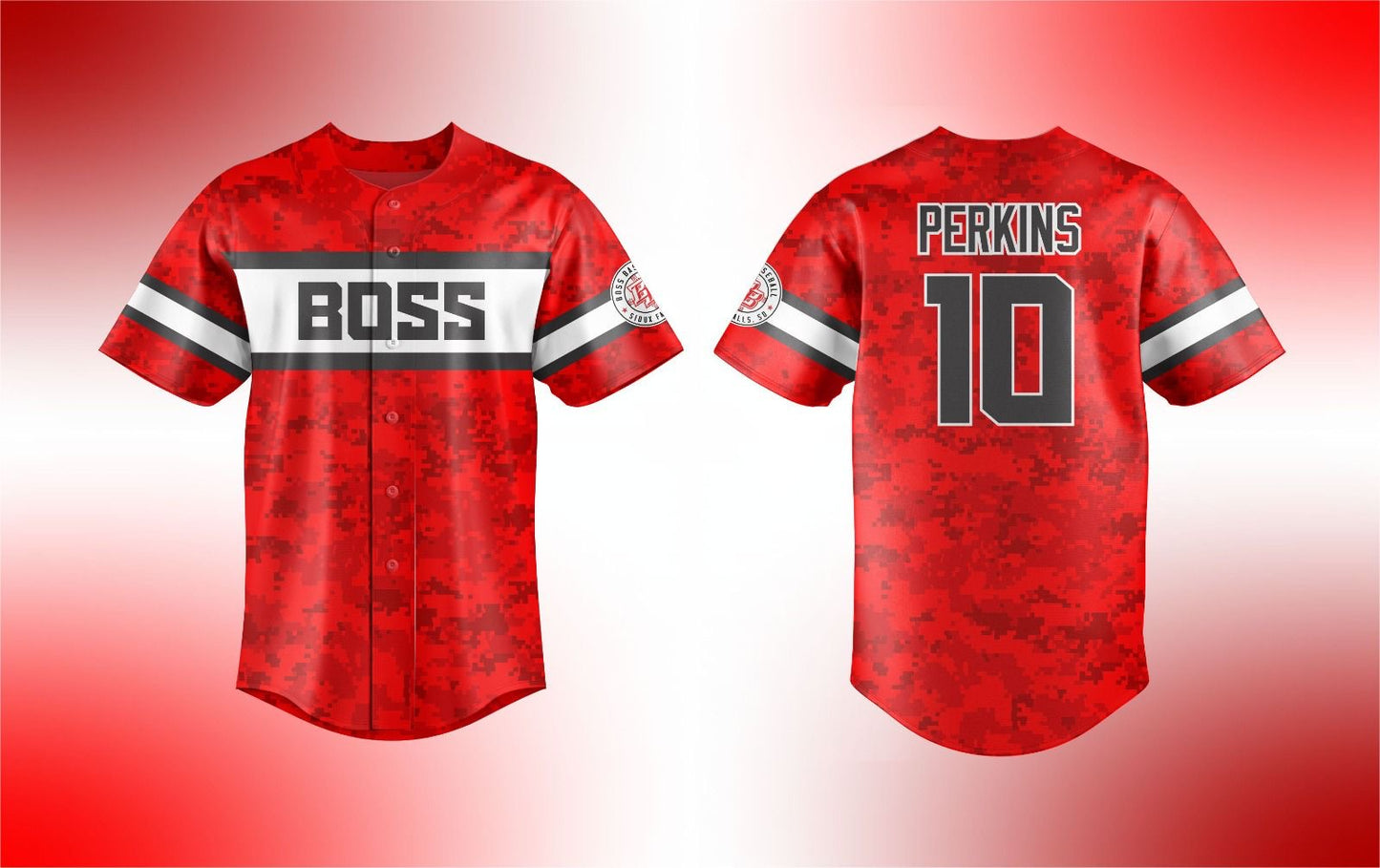BOSS Red Ghost Camo Retro Button Up