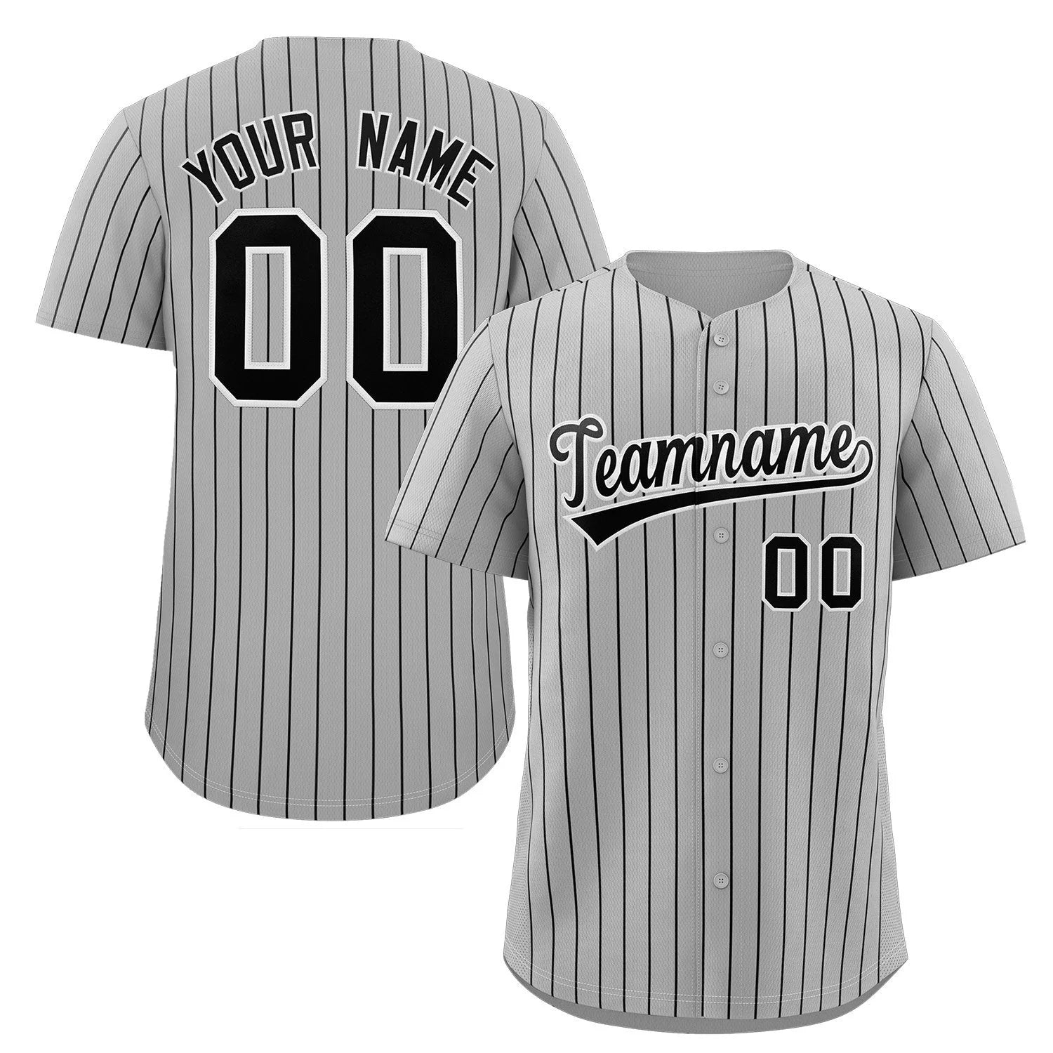 Custom Pinstripe Baseball Jersey Button Down Shirt Personalized for Adults/Youth image 10