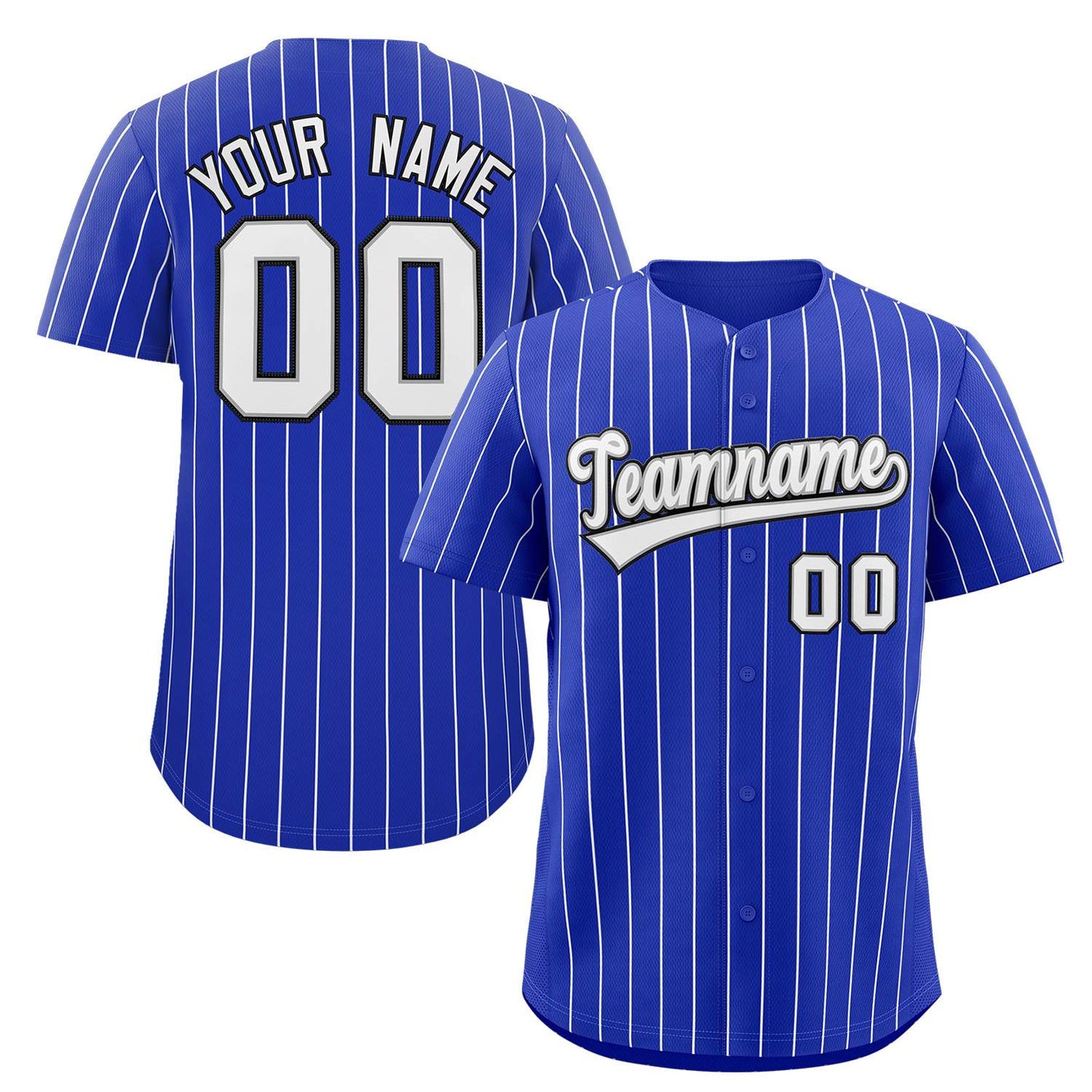 Custom Pinstripe Baseball Jersey Button Down Shirt Personalized for Adults/Youth image 4