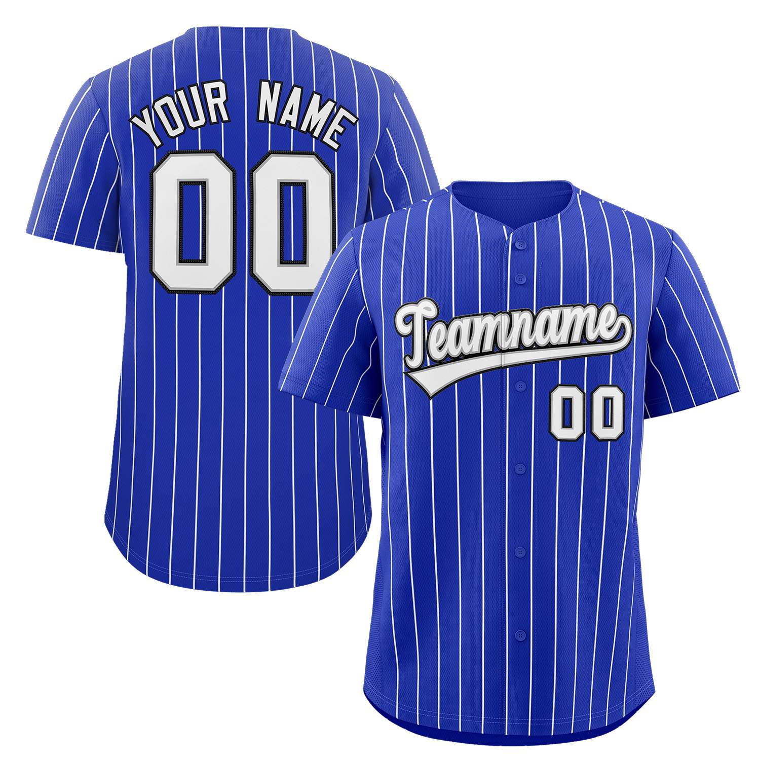 Custom Pinstripe Baseball Jersey Button Down Shirt Personalized for Adults/Youth image 4