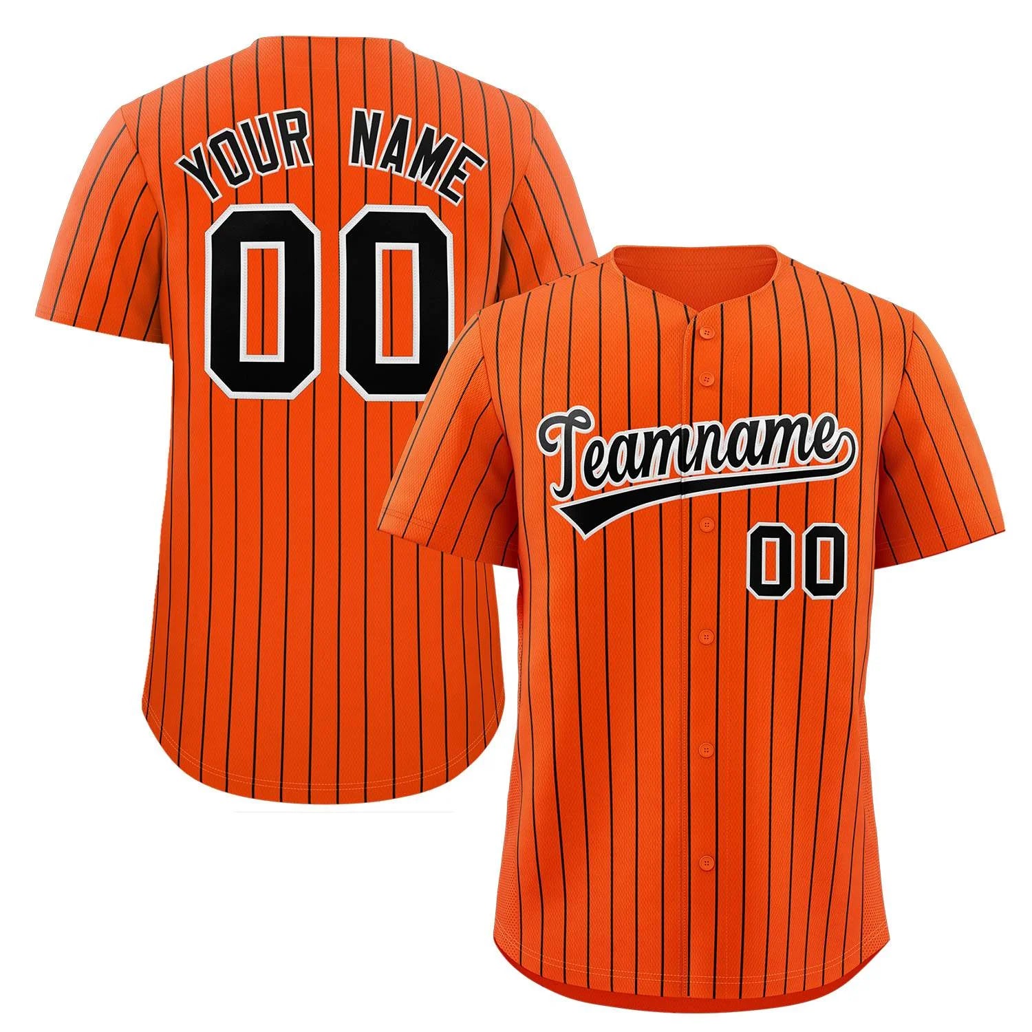Custom Pinstripe Baseball Jersey Button Down Shirt Personalized for Adults/Youth image 8