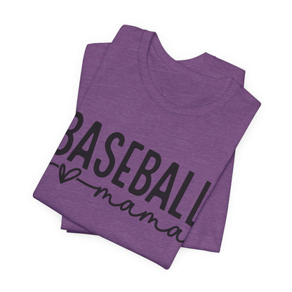 Baseball Mom Unisex Tee - Short Sleeve Jersey Shirt With Heart Design