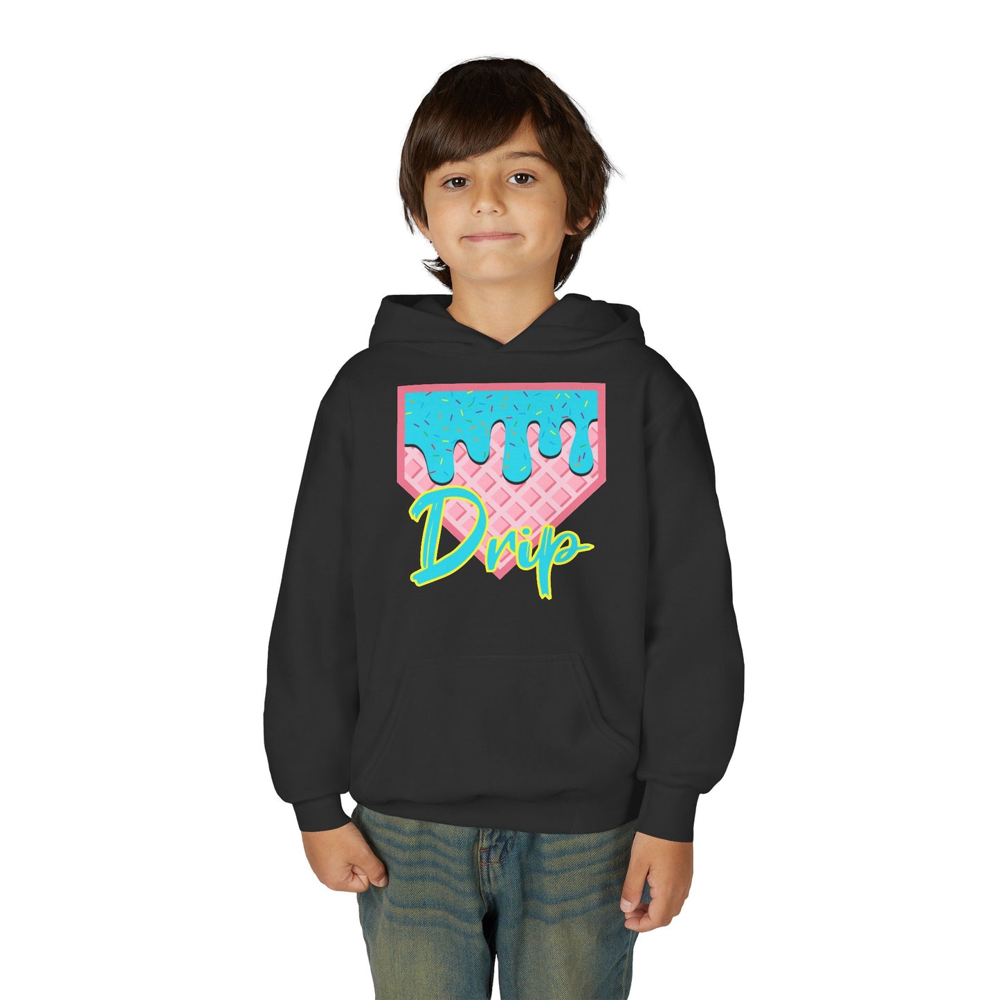 Home Plate Waffle Cone Drip Youth Hoodie