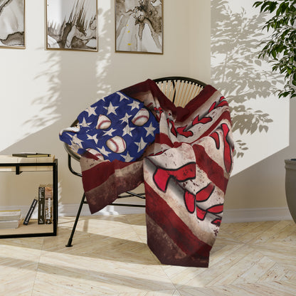 Baseball Americana Velveteen Microfiber Blanket