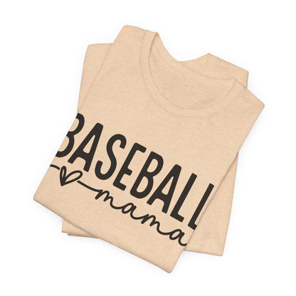 Baseball Mom Unisex Tee - Short Sleeve Jersey Shirt With Heart Design