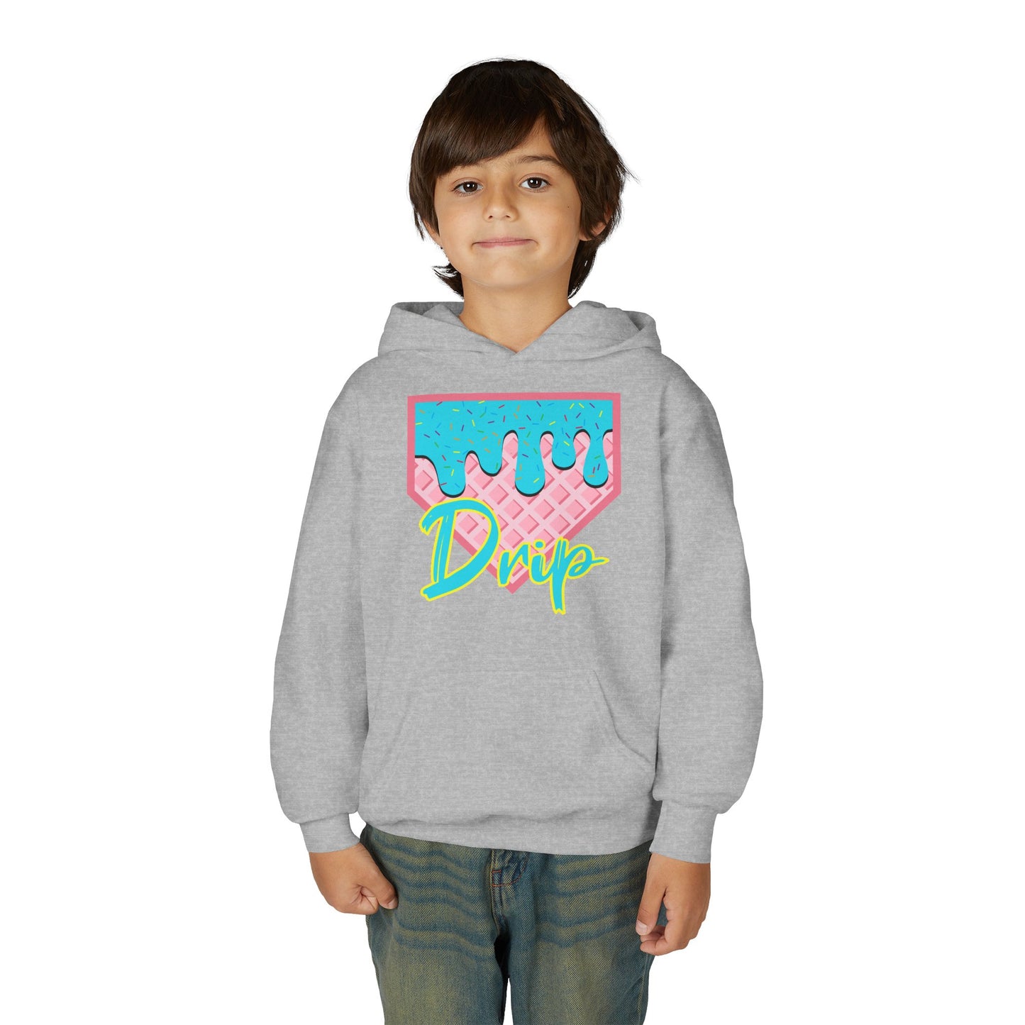 Home Plate Waffle Cone Drip Youth Hoodie