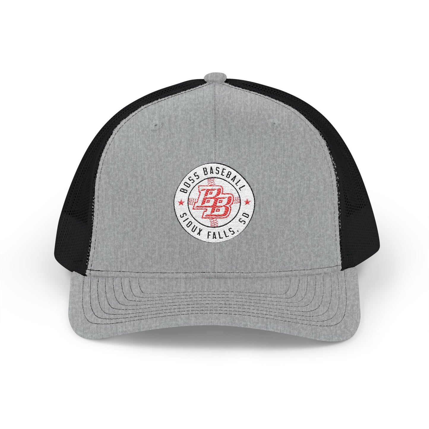 Embroidered Trucker Cap — Vintage Red Badge Snapback