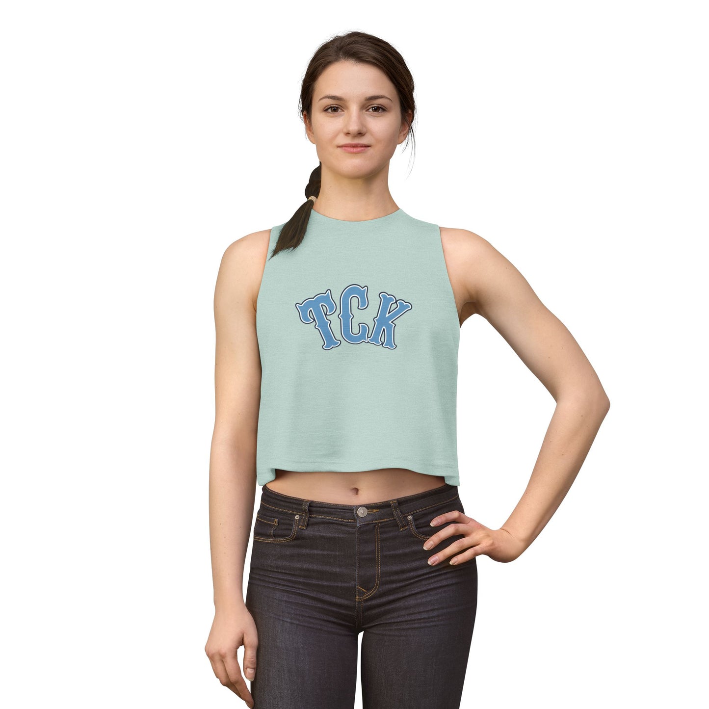 TCK Crop Top — Vintage Lettering Athletic Tank Top for Women