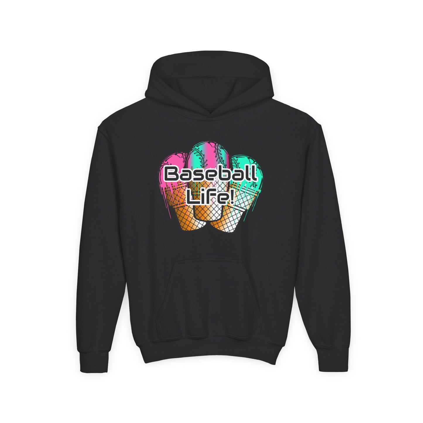 Baseball Life Ice Cream Drip Youth Hoodie