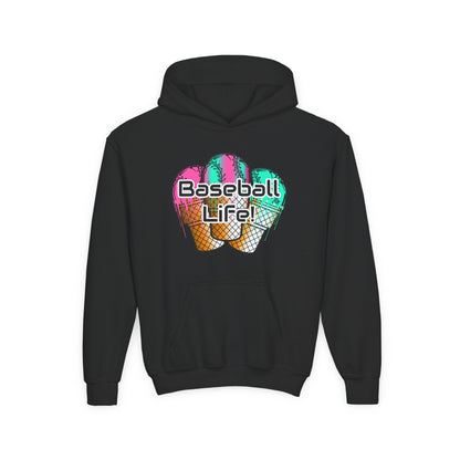 Baseball Life Ice Cream Drip Youth Hoodie