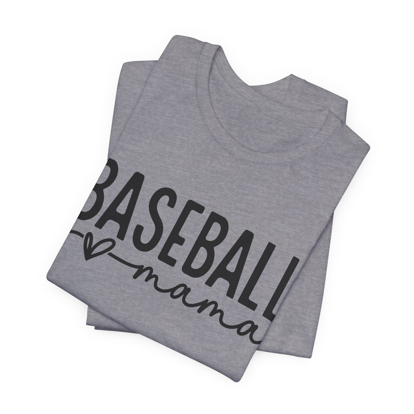 Baseball Mom Unisex Tee - Short Sleeve Jersey Shirt With Heart Design