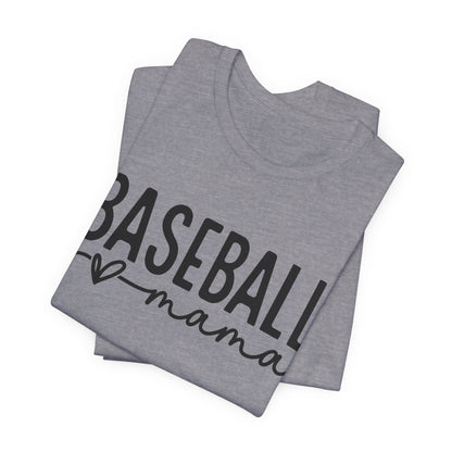 Baseball Mom Unisex Tee - Short Sleeve Jersey Shirt With Heart Design