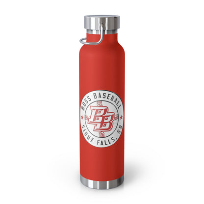 Boss Baseball 22oz Insulated Water Bottle — Copper Vacuum Travel Flask