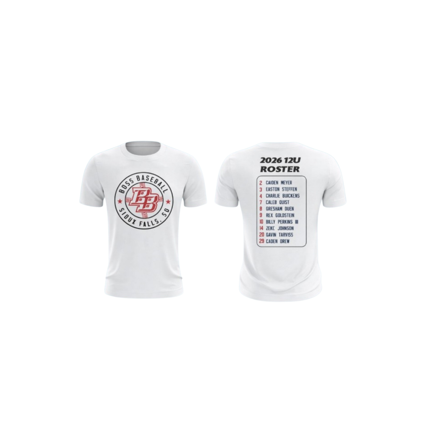 BOSS 12u Roster Shirt - White