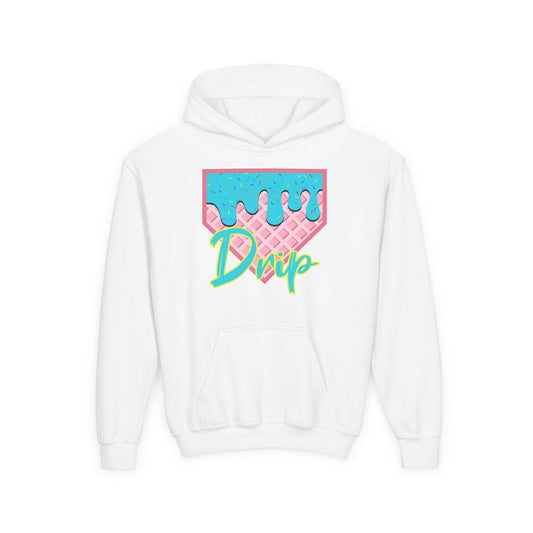 Home Plate Waffle Cone Drip Youth Hoodie