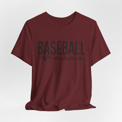 Baseball Mom Unisex Tee - Short Sleeve Jersey Shirt With Heart Design