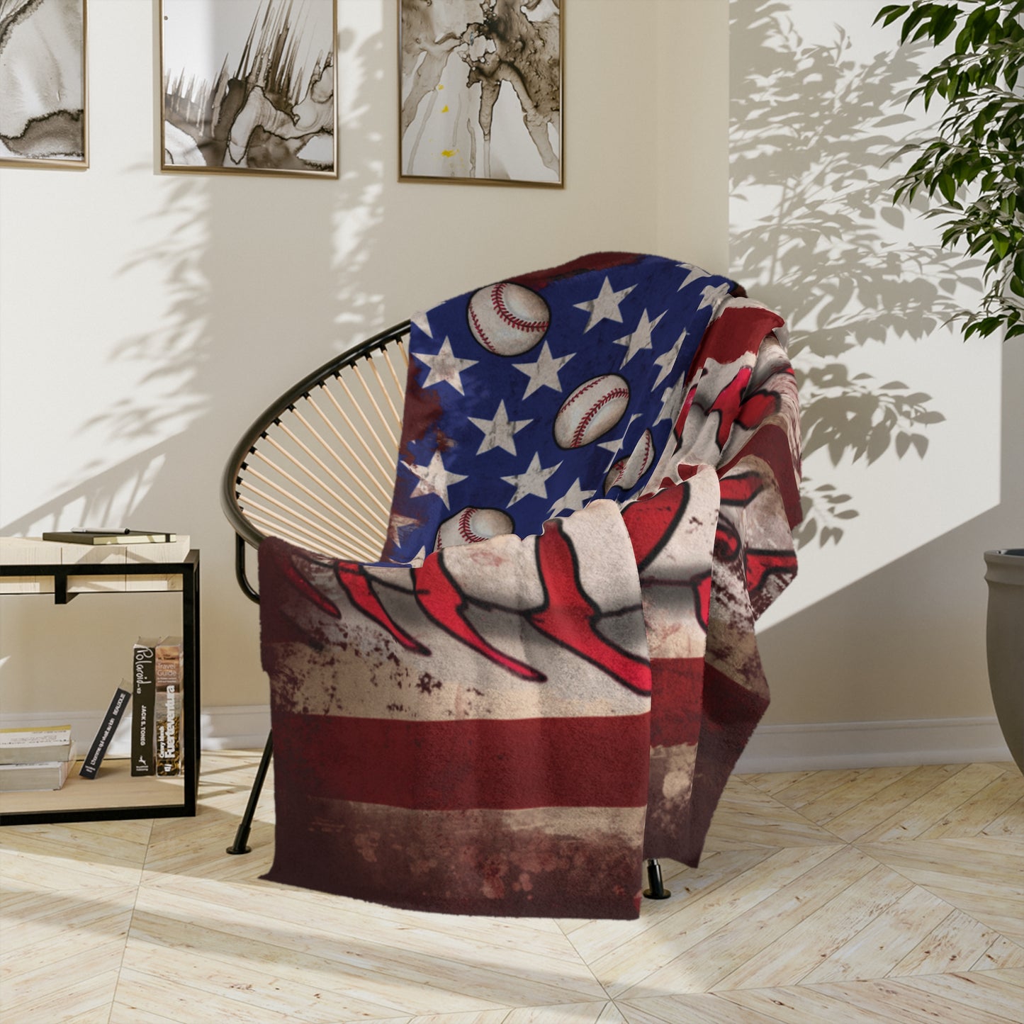 Baseball Americana Velveteen Microfiber Blanket