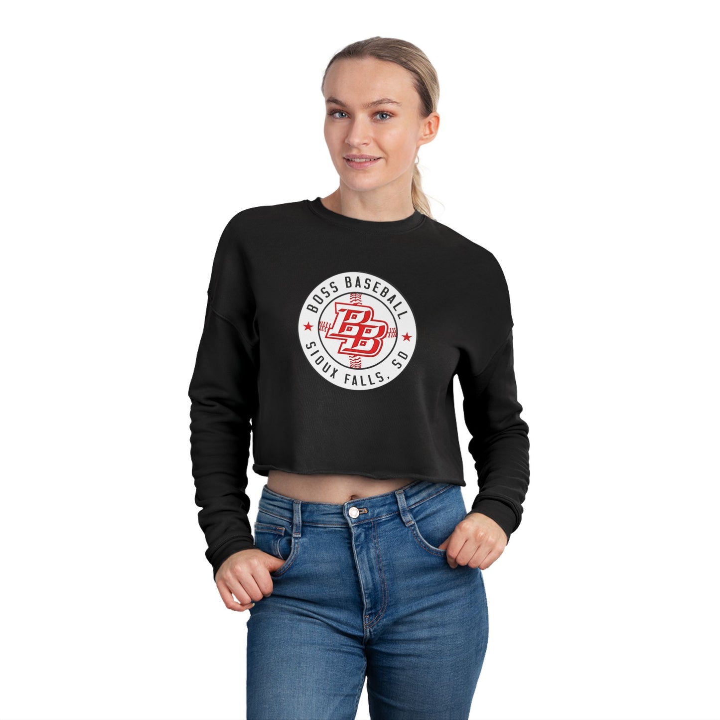 Boss Baseball Cropped Sweatshirt — South Falls Team Logo