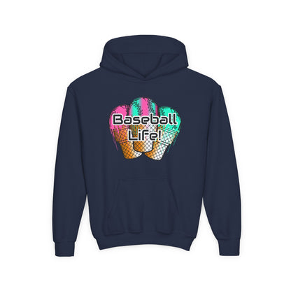 Baseball Life Ice Cream Drip Youth Hoodie