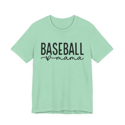 Baseball Mom Unisex Tee - Short Sleeve Jersey Shirt With Heart Design