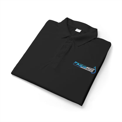 AquaFlow Embroidered Tech Polo — Sporty Grey PosiCharge Competitor Logo Shirt