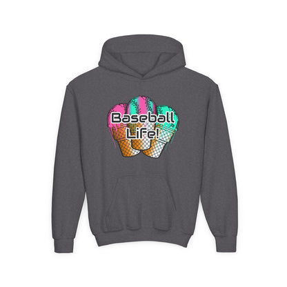 Baseball Life Ice Cream Drip Youth Hoodie