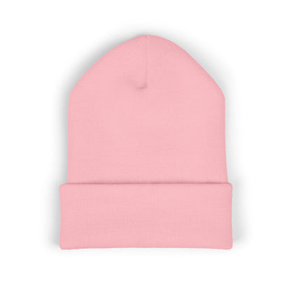 Embroidered Diner Logo Cuffed Beanie — Retro Coffee Shop Patch Winter Hat