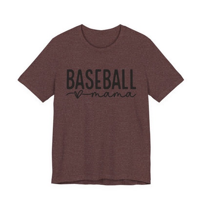 Baseball Mom Unisex Tee - Short Sleeve Jersey Shirt With Heart Design