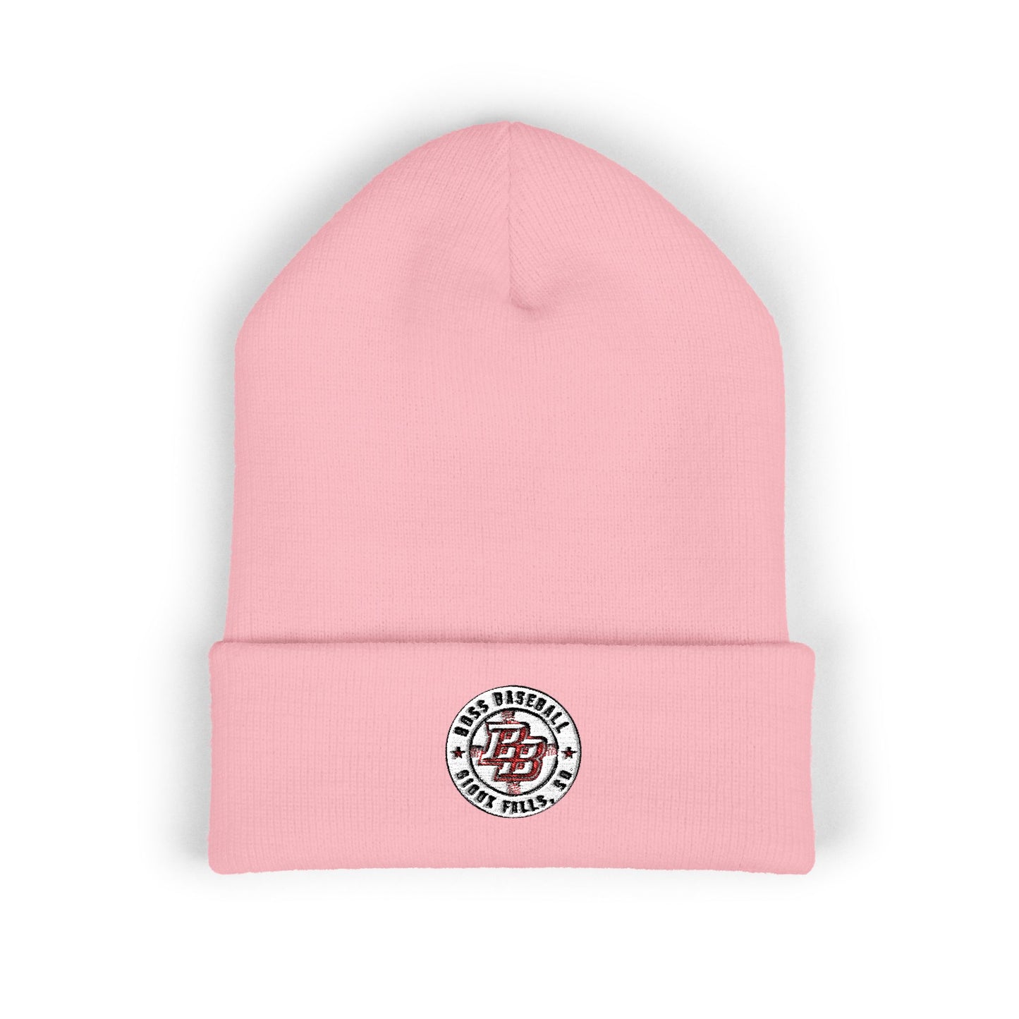 Embroidered Diner Logo Cuffed Beanie — Retro Coffee Shop Patch Winter Hat