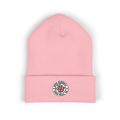 Embroidered Diner Logo Cuffed Beanie — Retro Coffee Shop Patch Winter Hat