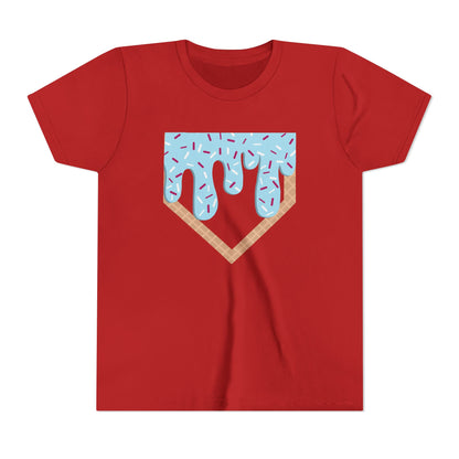 Youth T-Shirt Home Plate Ice cream Drip Tee