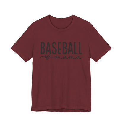Baseball Mom Unisex Tee - Short Sleeve Jersey Shirt With Heart Design