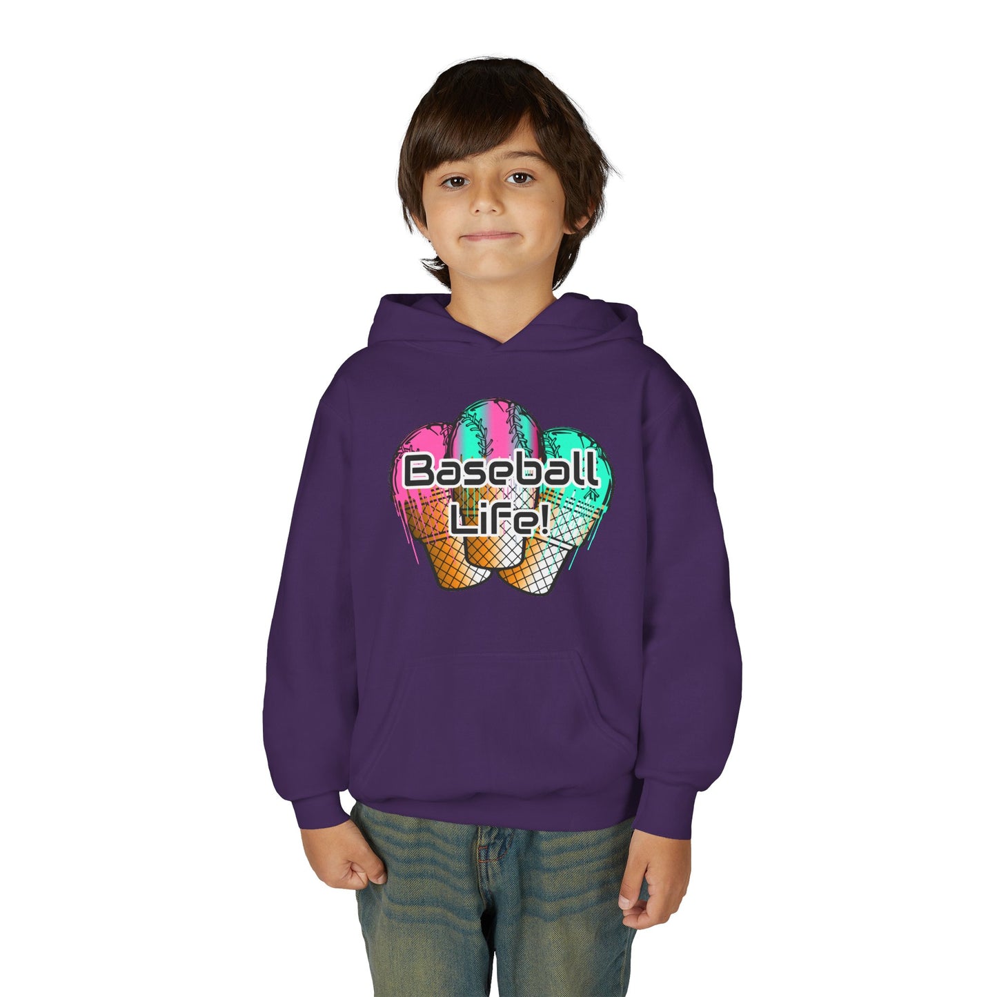 Baseball Life Ice Cream Drip Youth Hoodie