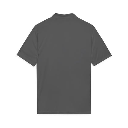AquaFlow Embroidered Tech Polo — Sporty Grey PosiCharge Competitor Logo Shirt