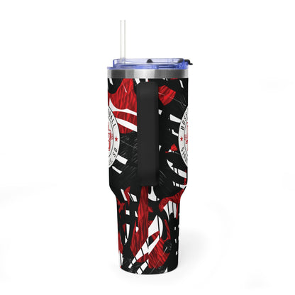 40oz Vacuum Tumbler — Boss Baseball Sioux Falls Red & Black Camouflage