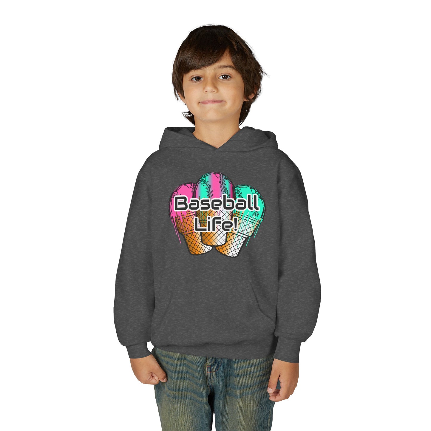 Baseball Life Ice Cream Drip Youth Hoodie