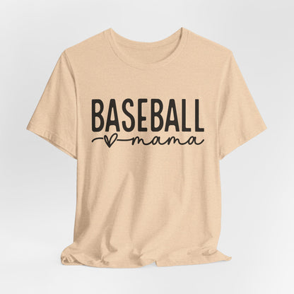 Baseball Mom Unisex Tee - Short Sleeve Jersey Shirt With Heart Design
