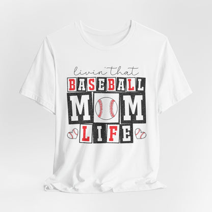 Baseball Mom Life Tee - Unisex Jersey Short Sleeve Tee, Sports Mom T-Shirt, Baseball Season Gift, Family Matching Outfits, Soft Cotton