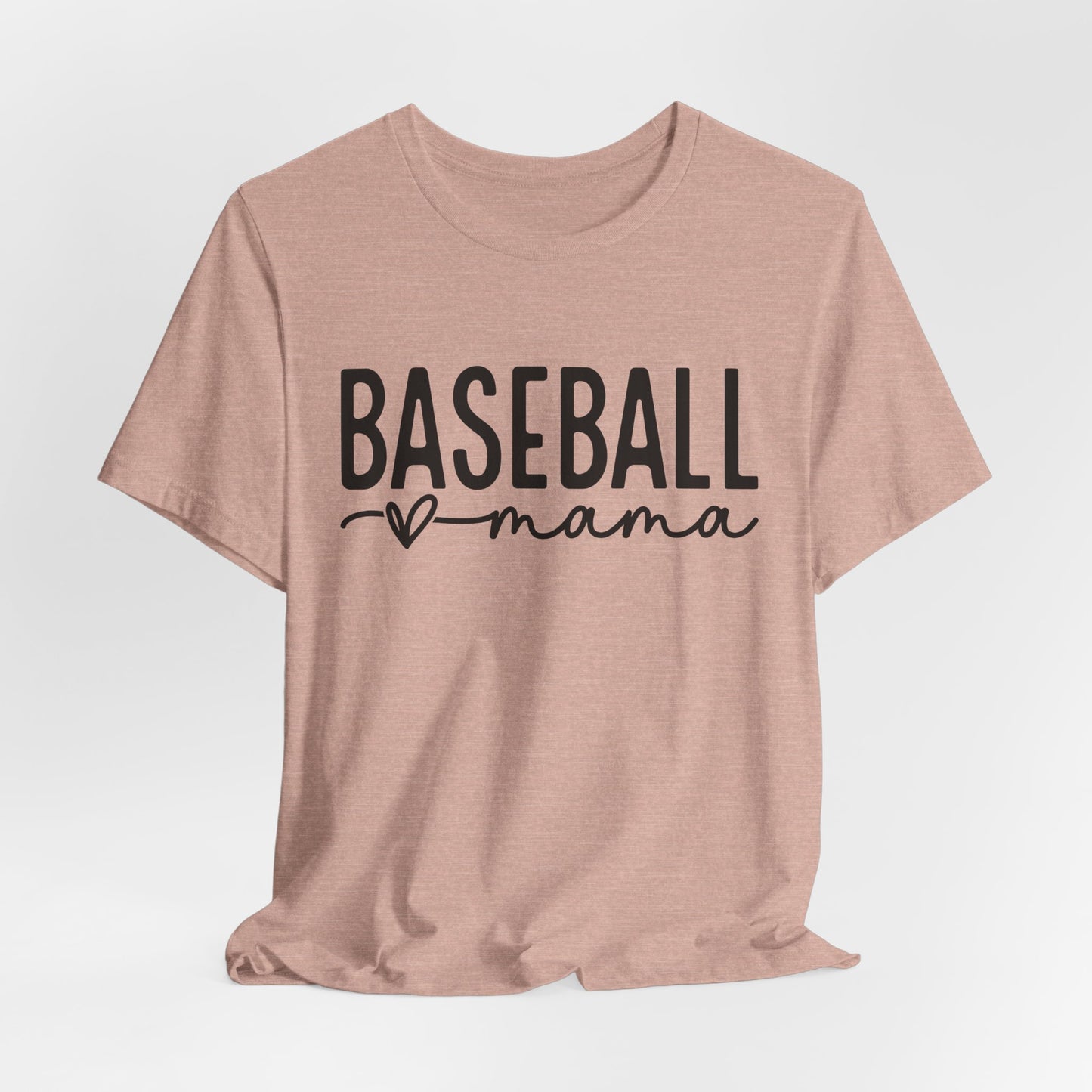 Baseball Mom Unisex Tee - Short Sleeve Jersey Shirt With Heart Design