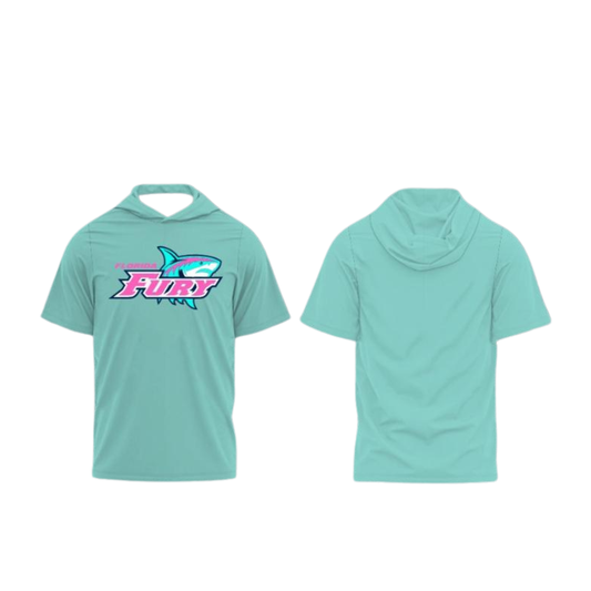 Teal Short Sleeve Hooded Tee