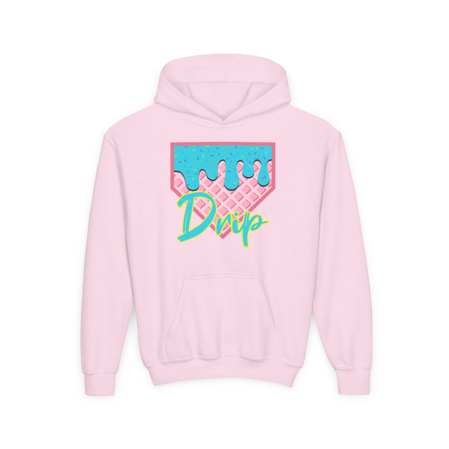 Home Plate Waffle Cone Drip Youth Hoodie