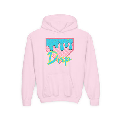 Home Plate Waffle Cone Drip Youth Hoodie