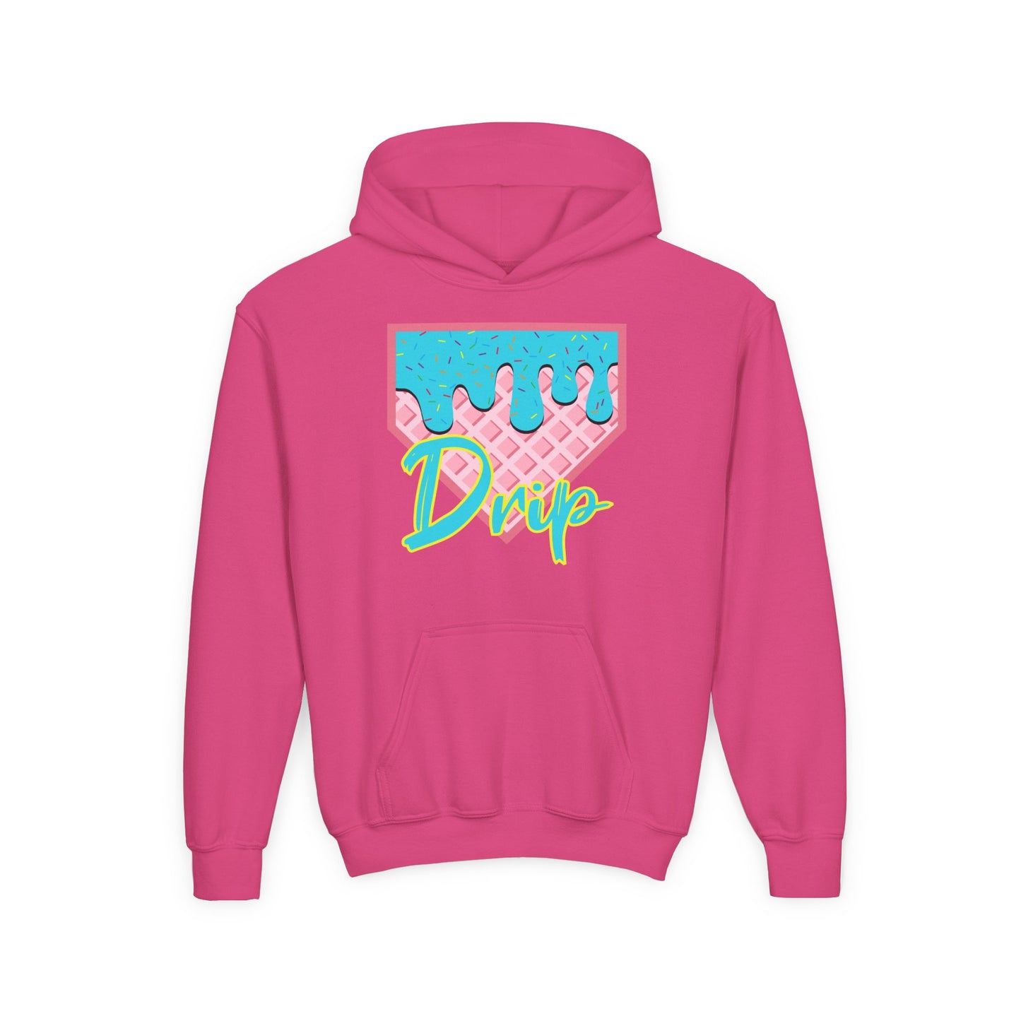 Home Plate Waffle Cone Drip Youth Hoodie